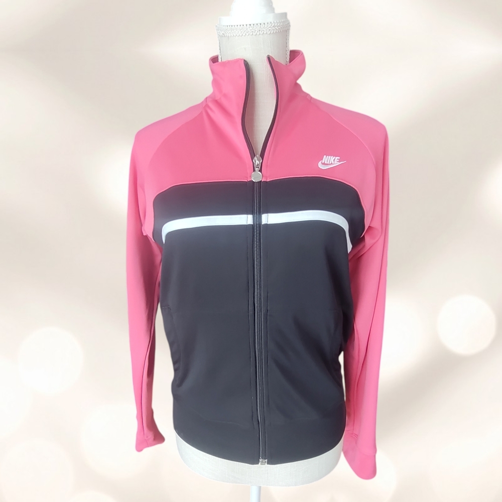 Nike Size S Women's Pink and Black Track Jacket